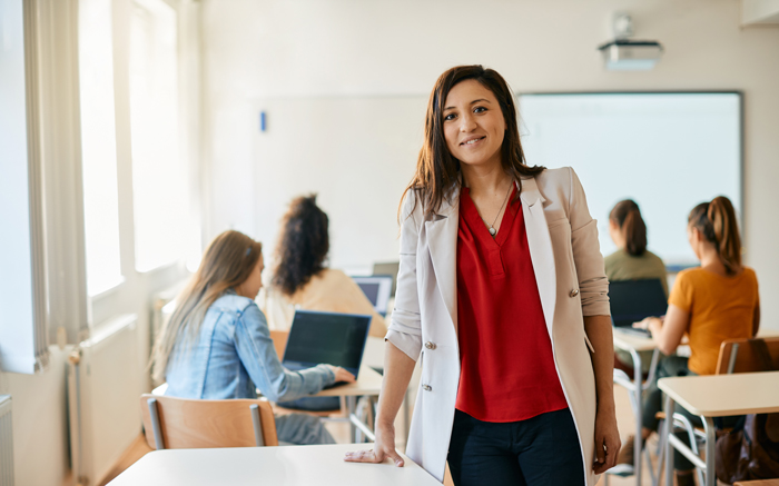 A teacher in a classroom