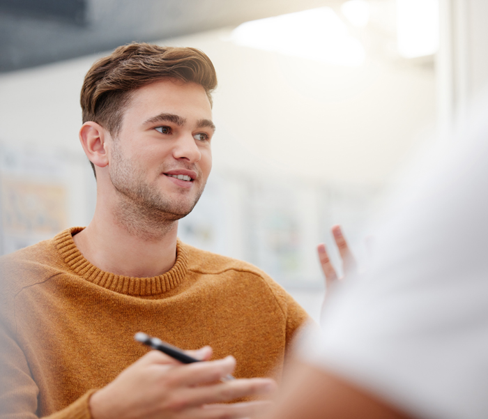 A teacher on a course